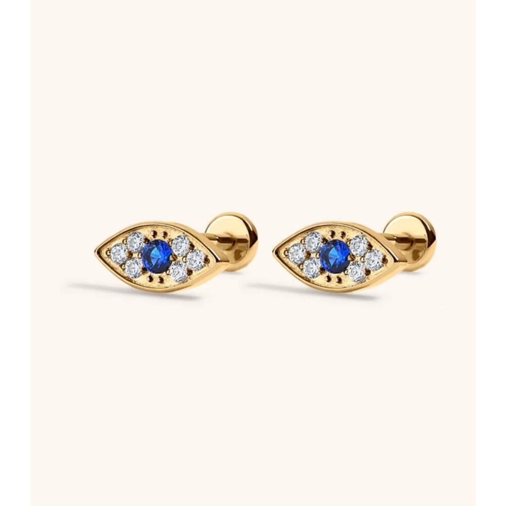 Maison Miro Evil Eye Nap Earrings, in Gold Tone  NWOT Unisex